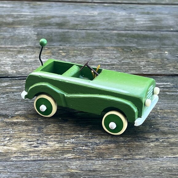 Vintage Lot Christmas Ornaments Kiddie Car Metal Wagon Wood Toy Dollhouse Cars - Picture 3 of 15